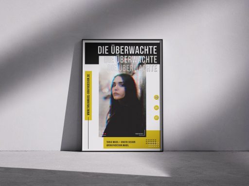 Cover eines Magazins mit einem Porträt einer Person und gelben Designelementen.